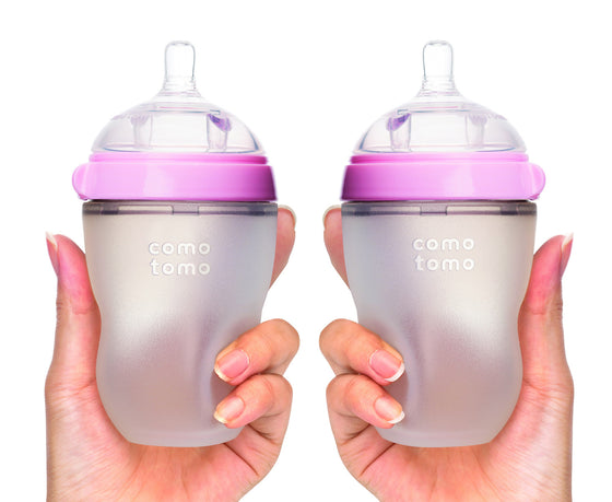 COMOTOMO  Baby Bottle, Pink, 8 Ounce, Double Pack - YYZ Distribution