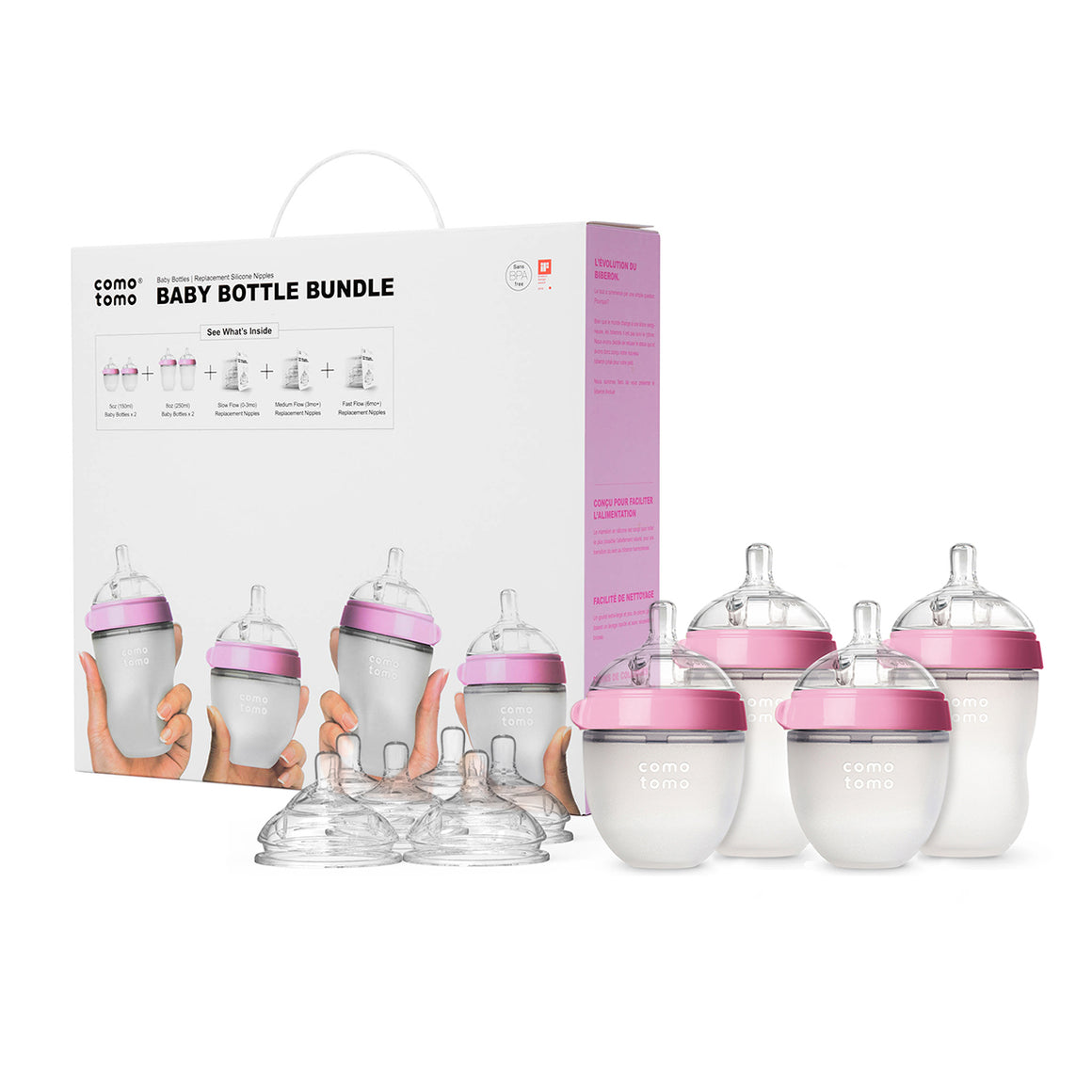 COMOTOMO  Baby Bottle Bundle - Pink - YYZ Distribution