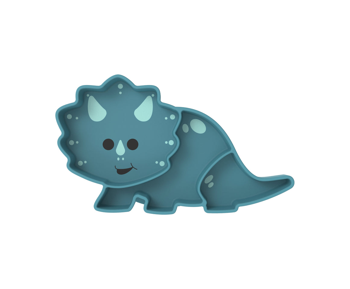 Divided Silicone Suction Plate - Dinosaur LUXE COLORS