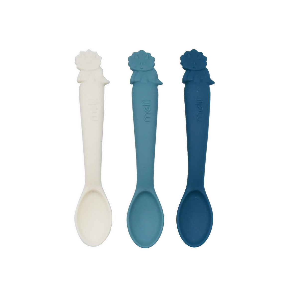 Silicone Spoons 3 Pieces (Dark Blue/Blue/Ivory) LUXE COLORS