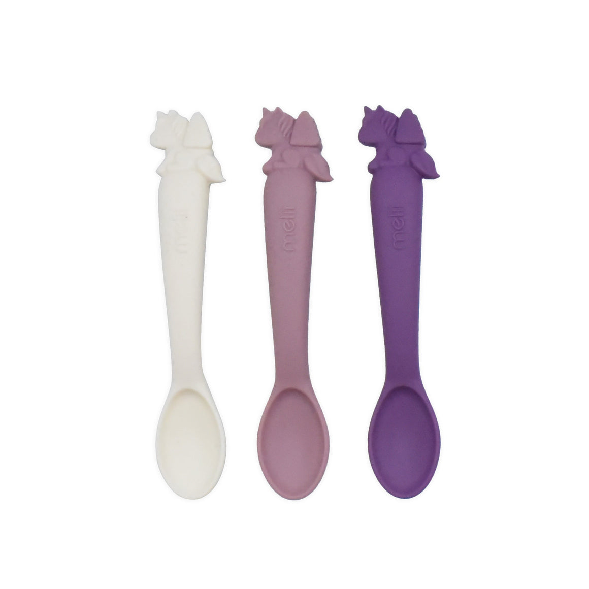Silicone Spoons 3 Pieces (Pink/Purple/Ivory) LUXE COLORS