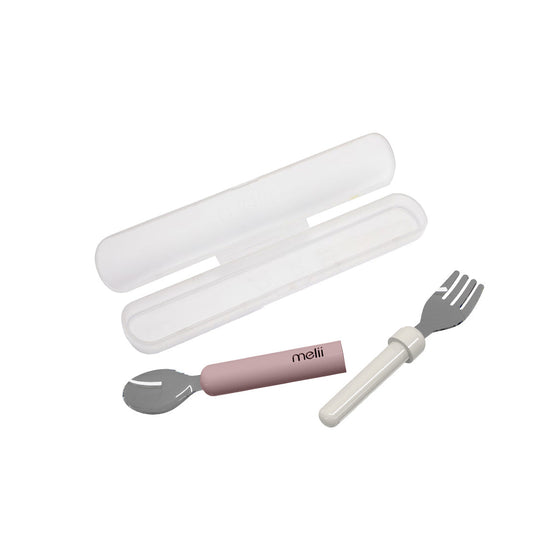 Detachable Spoon & Fork - Pink & Ivory LUXE COLORS