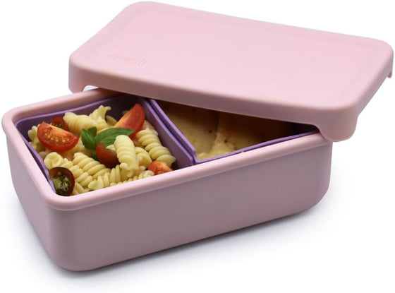 100% Silicone Bento with Removable Dividers - Pink & Ivory LUXE COLORS