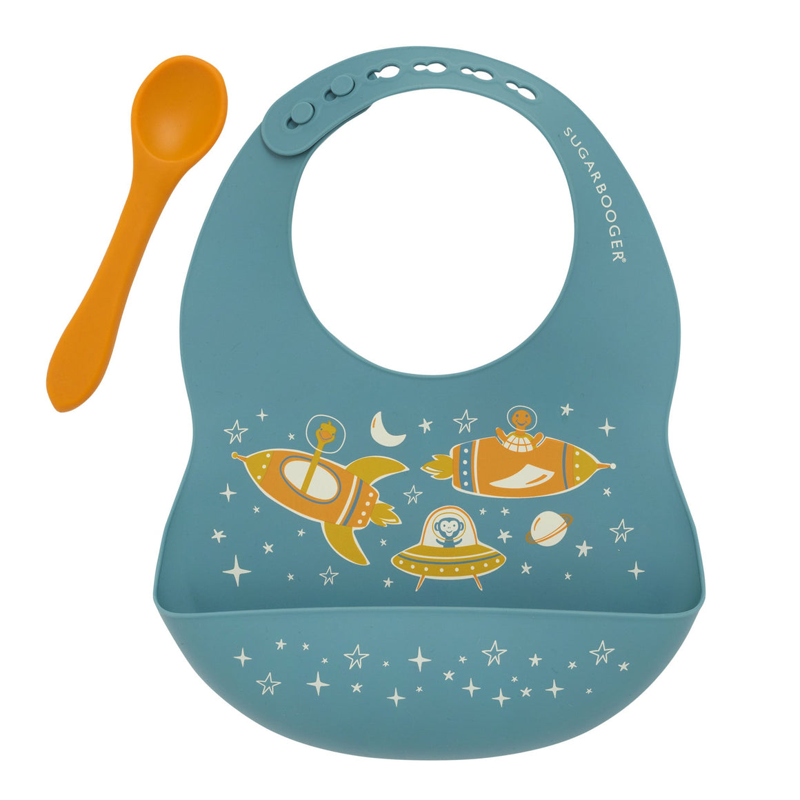 Zoom! - Fresh & Messy Silicone Bib & Spoon Set