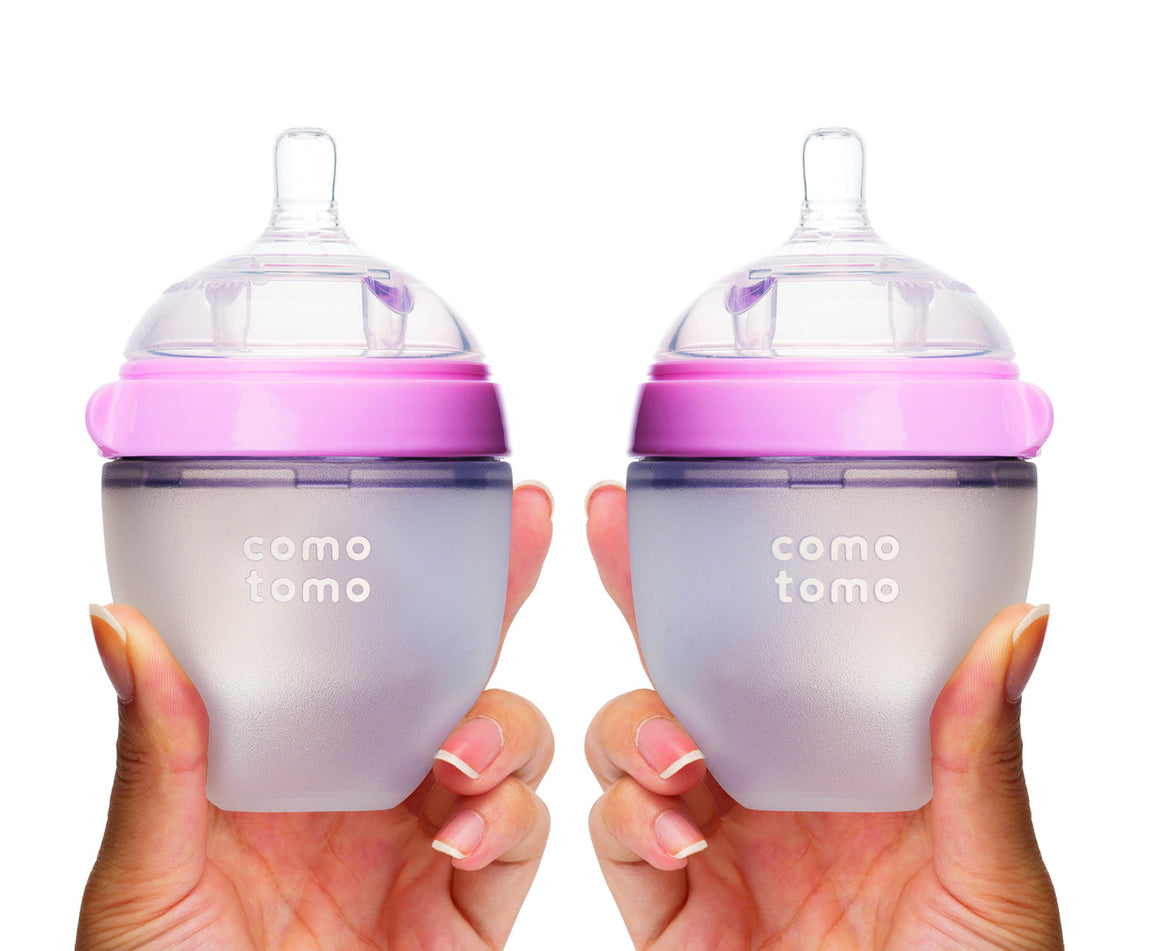 COMOTOMO  Baby Bottle, Pink, 5 Ounce, Double Pack - YYZ Distribution