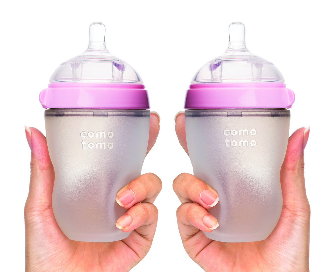 COMOTOMO  Baby Bottle, Pink, 8 Ounce, Double Pack - YYZ Distribution