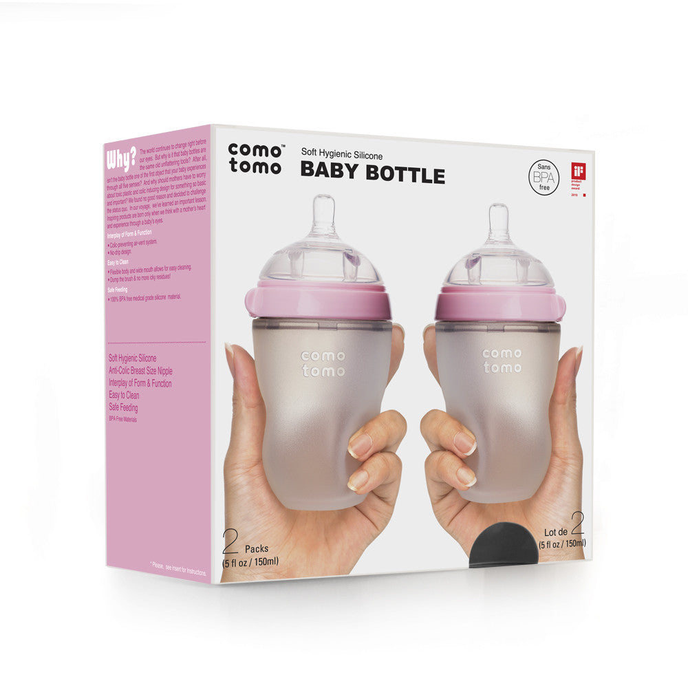 COMOTOMO  Baby Bottle, Pink, 8 Ounce, Double Pack - YYZ Distribution