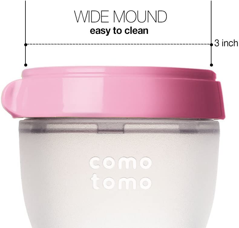 COMOTOMO  Baby Bottle, Pink, 5 Ounce