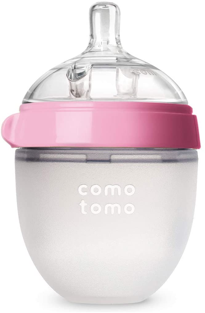 COMOTOMO  Baby Bottle, Pink, 5 Ounce