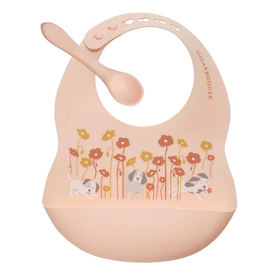 Puppies & Poppies - Fresh & Messy Silicone Bib & Spoon Set
