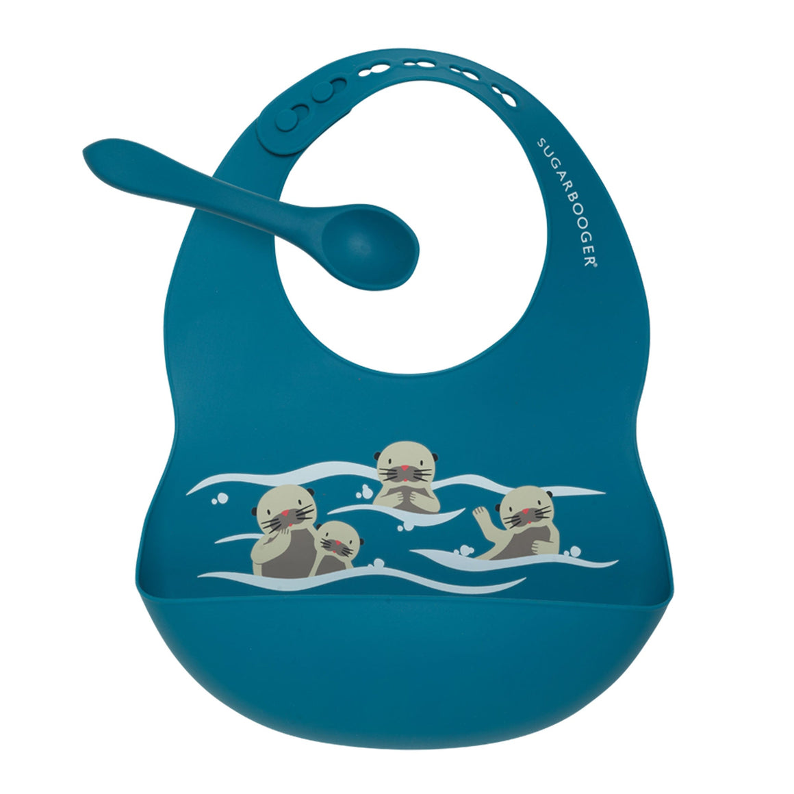 Baby Otter - Fresh & Messy Silicone Bib & Spoon Set