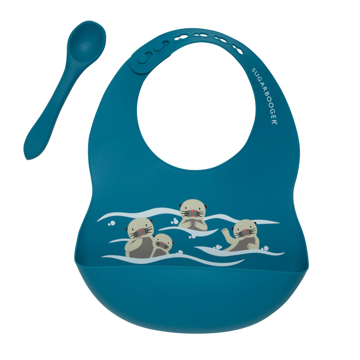 Baby Otter - Fresh & Messy Silicone Bib & Spoon Set