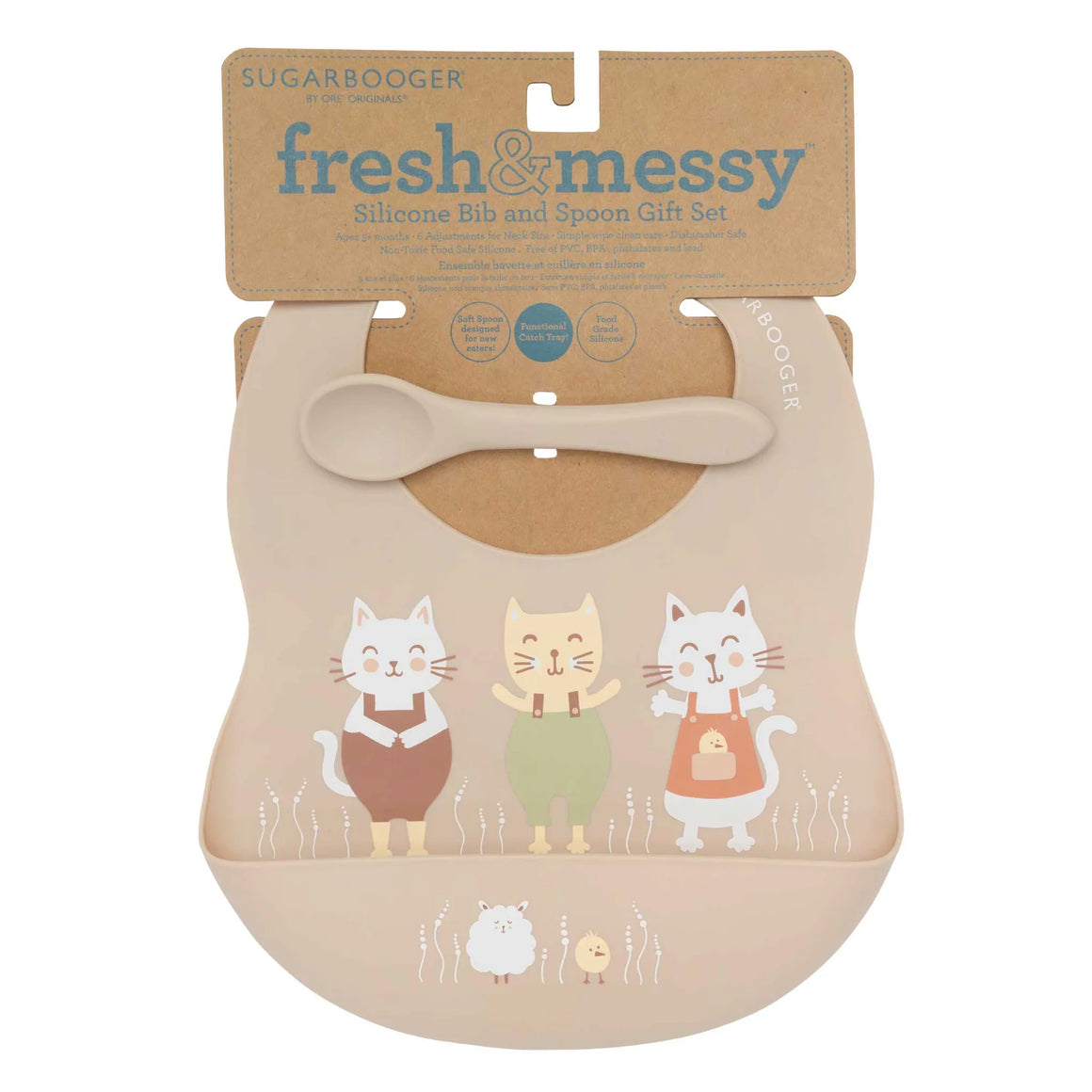 Prairie Kitty - Fresh & Messy Silicone Bib & Spoon Set