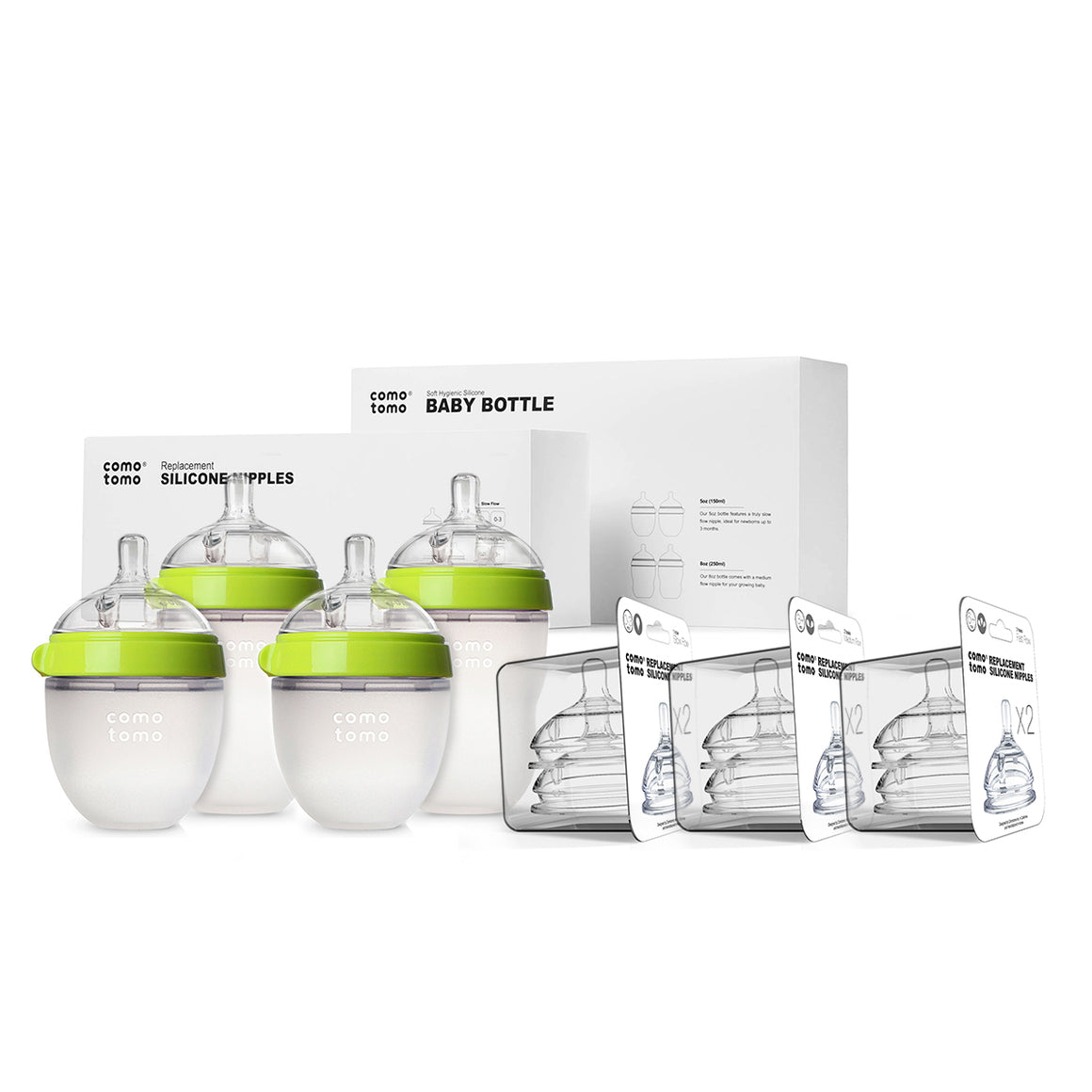 COMOTOMO  Baby Bottle Bundle - Green - YYZ Distribution