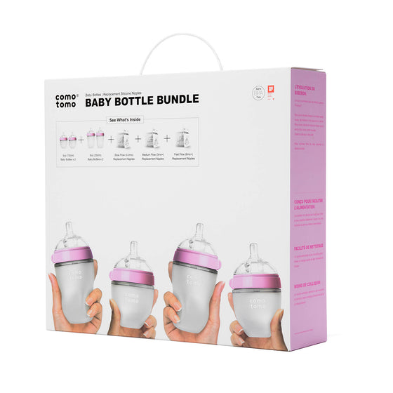 COMOTOMO  Baby Bottle Bundle - Pink - YYZ Distribution